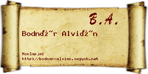 Bodnár Alvián névjegykártya